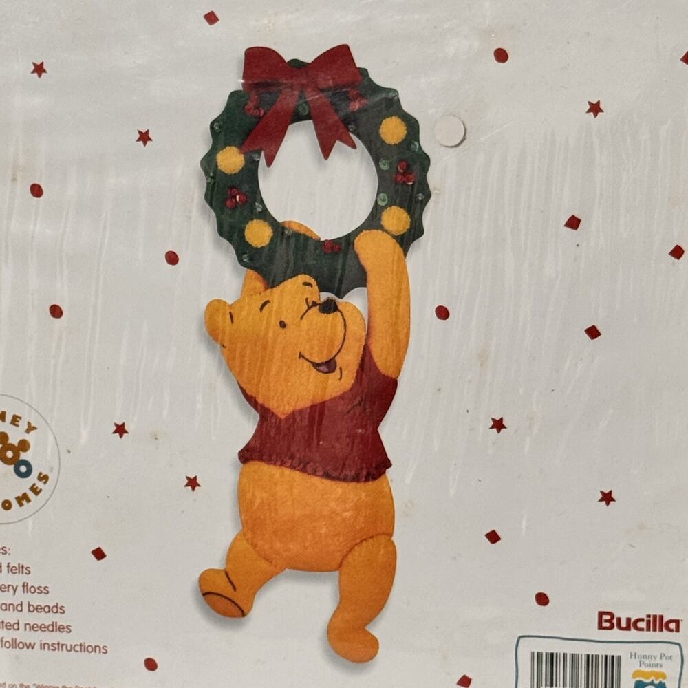 Winnie The Pooh Wreath Felt Applique Door Knob Cover Disney Bucilla Kit 84170 - Picture 4 of 12